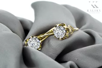 Pendientes Vintage Circón Oro amarillo de 14 quilates vec019y